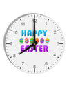 Happy Easter Decorated Eggs 10 InchRound Wall Clock with Numbers-Wall Clock-TooLoud-White-Davson Sales