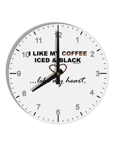 Coffee Iced and Black 10 InchRound Wall Clock with Numbers-Wall Clock-TooLoud-White-Davson Sales