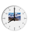 Pikes Peak Text 10 InchRound Wall Clock with Numbers-Wall Clock-TooLoud-White-Davson Sales