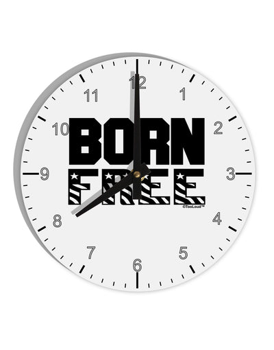 Born Free 10 InchRound Wall Clock with Numbers by TooLoud-Wall Clock-TooLoud-White-Davson Sales