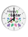Happy Easter Design 10 InchRound Wall Clock with Numbers-Wall Clock-TooLoud-White-Davson Sales