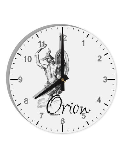 Orion Illustration 10 InchRound Wall Clock with Numbers-Wall Clock-TooLoud-White-Davson Sales