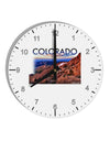 Colorado Mtn Sunset Cutout 10 InchRound Wall Clock with Numbers-Wall Clock-TooLoud-White-Davson Sales