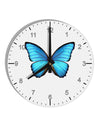 Morpho Butterfly 10 InchRound Wall Clock with Numbers-Wall Clock-TooLoud-White-Davson Sales