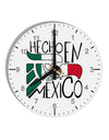 Hecho en Mexico Design - Mexican Flag 10 InchRound Wall Clock with Numbers by TooLoud-Wall Clock-TooLoud-White-Davson Sales