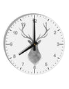 Majestic Stag Distressed 10 InchRound Wall Clock with Numbers-Wall Clock-TooLoud-White-Davson Sales