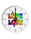 Love Is Love Lesbian Pride 10 InchRound Wall Clock with Numbers-Wall Clock-TooLoud-White-Davson Sales