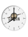 Planet Saturn Text 10 InchRound Wall Clock with Numbers by TooLoud-Wall Clock-TooLoud-White-Davson Sales