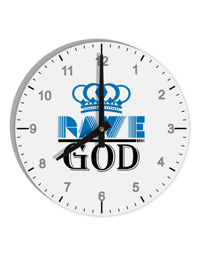 Rave God 10 InchRound Wall Clock with Numbers-Wall Clock-TooLoud-White-Davson Sales