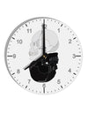 White And Black Inverted Skulls 10 InchRound Wall Clock with Numbers by TooLoud-Wall Clock-TooLoud-White-Davson Sales