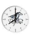 Pegasus Color Illustration 10 InchRound Wall Clock with Numbers-Wall Clock-TooLoud-White-Davson Sales