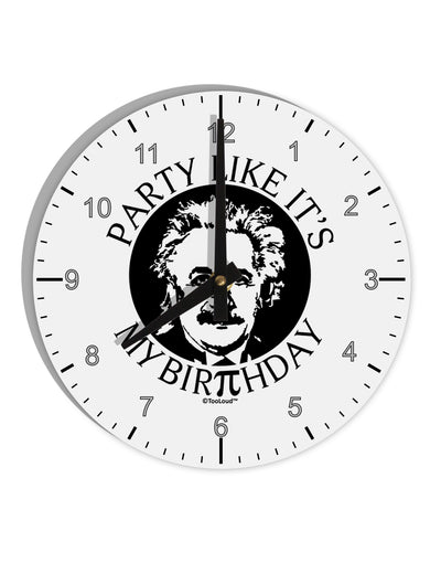 Pi Day - Birthday Design 10 InchRound Wall Clock with Numbers by TooLoud-Wall Clock-TooLoud-White-Davson Sales