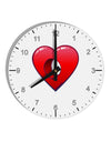 Hole Heartedly Broken Heart 10 InchRound Wall Clock with Numbers by TooLoud-Wall Clock-TooLoud-White-Davson Sales