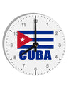 Cuba Flag Cuban Pride 10 InchRound Wall Clock with Numbers by TooLoud-Wall Clock-TooLoud-White-Davson Sales