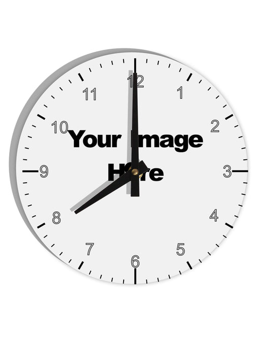 Custom Personalized Image and Text Wall Clock Round with Numbers-Wall Clock-TooLoud-White-Davson Sales
