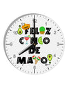 Feliz Cinco de Mayo - Fiesta Icons 10 InchRound Wall Clock with Numbers by TooLoud-Wall Clock-TooLoud-White-Davson Sales