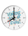 Happy 4th of July - Fireworks Design 10 InchRound Wall Clock with Numbers-Wall Clock-TooLoud-White-Davson Sales