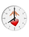 Heart on Puppet Strings 10 InchRound Wall Clock with Numbers-Wall Clock-TooLoud-White-Davson Sales