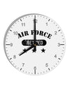 Retired Air Force 10 InchRound Wall Clock with Numbers by TooLoud-Wall Clock-TooLoud-White-Davson Sales