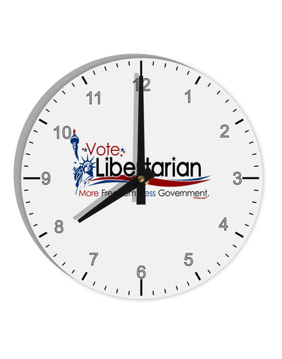 Libertarian Slogan 10 InchRound Wall Clock with Numbers-Wall Clock-TooLoud-White-Davson Sales