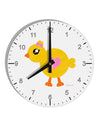 Cute Chick with Bow - Crayon Style Drawing 10 InchRound Wall Clock with Numbers by TooLoud-Wall Clock-TooLoud-White-Davson Sales