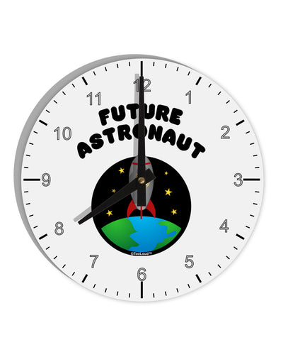 Future Astronaut Color 10 InchRound Wall Clock with Numbers-Wall Clock-TooLoud-White-Davson Sales