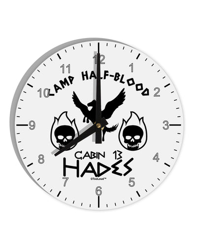 Cabin 13 HadesHalf Blood 10 InchRound Wall Clock with Numbers-Wall Clock-TooLoud-White-Davson Sales