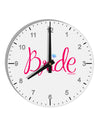 Bride Design - Diamond - Color 10 InchRound Wall Clock with Numbers-Wall Clock-TooLoud-White-Davson Sales