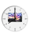 Colorado Rainbow Sunset Text 10 InchRound Wall Clock with Numbers-Wall Clock-TooLoud-White-Davson Sales