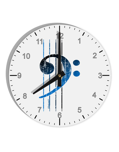 Distressed Bass Strings 10 InchRound Wall Clock with Numbers-Wall Clock-TooLoud-White-Davson Sales