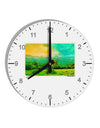 Mountain Sunset Watercolor 10 InchRound Wall Clock with Numbers-Wall Clock-TooLoud-White-Davson Sales