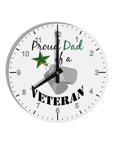 Dad of Veteran 10 InchRound Wall Clock with Numbers-Wall Clock-TooLoud-White-Davson Sales