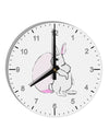 Easter Bunny and Egg Design 10 InchRound Wall Clock with Numbers by TooLoud-Wall Clock-TooLoud-White-Davson Sales