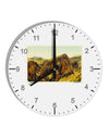 Arizona Mountains Watercolor 10 InchRound Wall Clock with Numbers-Wall Clock-TooLoud-White-Davson Sales