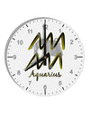 Aquarius Symbol 10 InchRound Wall Clock with Numbers-Wall Clock-TooLoud-White-Davson Sales