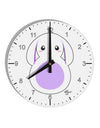 Cute Bunny with Floppy Ears - Purple 10 InchRound Wall Clock with Numbers by TooLoud-Wall Clock-TooLoud-White-Davson Sales