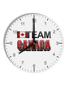 Sporty Team Canada 10 InchRound Wall Clock with Numbers-Wall Clock-TooLoud-White-Davson Sales