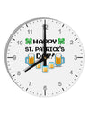 Pixel Happy St Patricks Day 10 InchRound Wall Clock with Numbers-Wall Clock-TooLoud-White-Davson Sales