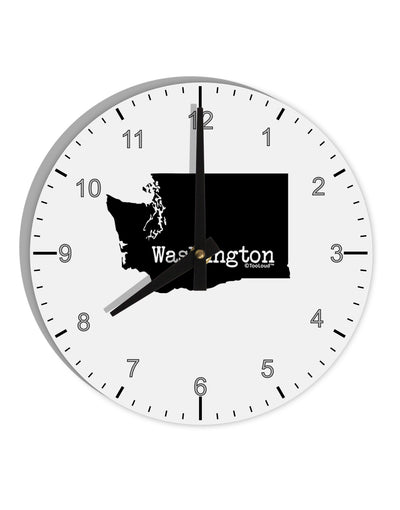 Washington - United States Shape 10 InchRound Wall Clock with Numbers-Wall Clock-TooLoud-White-Davson Sales