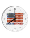 American Breakfast Flag - Bacon and Eggs - Mmmmerica 10 InchRound Wall Clock with Numbers-Wall Clock-TooLoud-White-Davson Sales