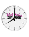 Black Friday Survivor 10 InchRound Wall Clock with Numbers-Wall Clock-TooLoud-White-Davson Sales