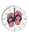 Stars and Stripes Flip Flops 10 InchRound Wall Clock with Numbers-Wall Clock-TooLoud-White-Davson Sales