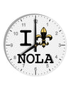 I Love NOLA Fleur de Lis 10 InchRound Wall Clock with Numbers-Wall Clock-TooLoud-White-Davson Sales