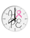 Hope - Breast Cancer Awareness Ribbon 10 InchRound Wall Clock with Numbers-Wall Clock-TooLoud-White-Davson Sales