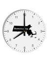 Massachusetts - United States Shape 10 InchRound Wall Clock with Numbers-Wall Clock-TooLoud-White-Davson Sales