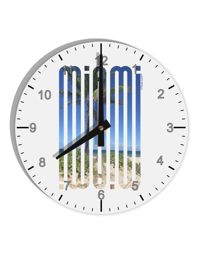 Miami Beach View Mirage 10 InchRound Wall Clock with Numbers-Wall Clock-TooLoud-White-Davson Sales