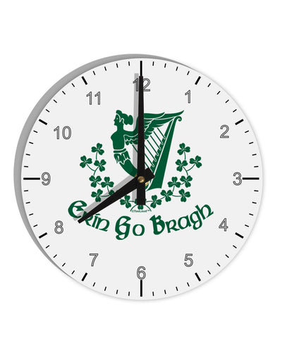 Erin Go Bragh Ireland Forever 10 InchRound Wall Clock with Numbers-Wall Clock-TooLoud-White-Davson Sales