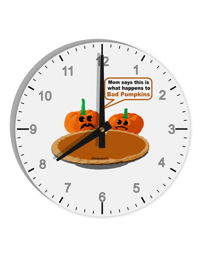 Bad Pumpkins 10 InchRound Wall Clock with Numbers-Wall Clock-TooLoud-White-Davson Sales