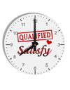 Qualified To Satisfy 10 InchRound Wall Clock with Numbers-Wall Clock-TooLoud-White-Davson Sales