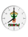 Fiesta Cactus Text 10 InchRound Wall Clock with Numbers by TooLoud-Wall Clock-TooLoud-White-Davson Sales